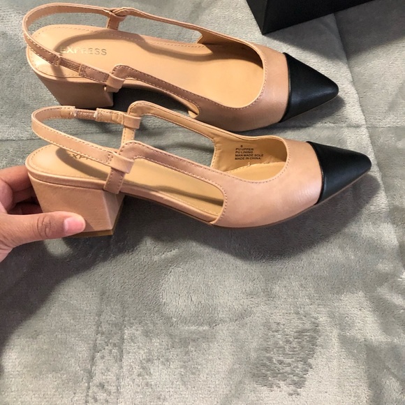 Toe Cap Slingback Block Heels 